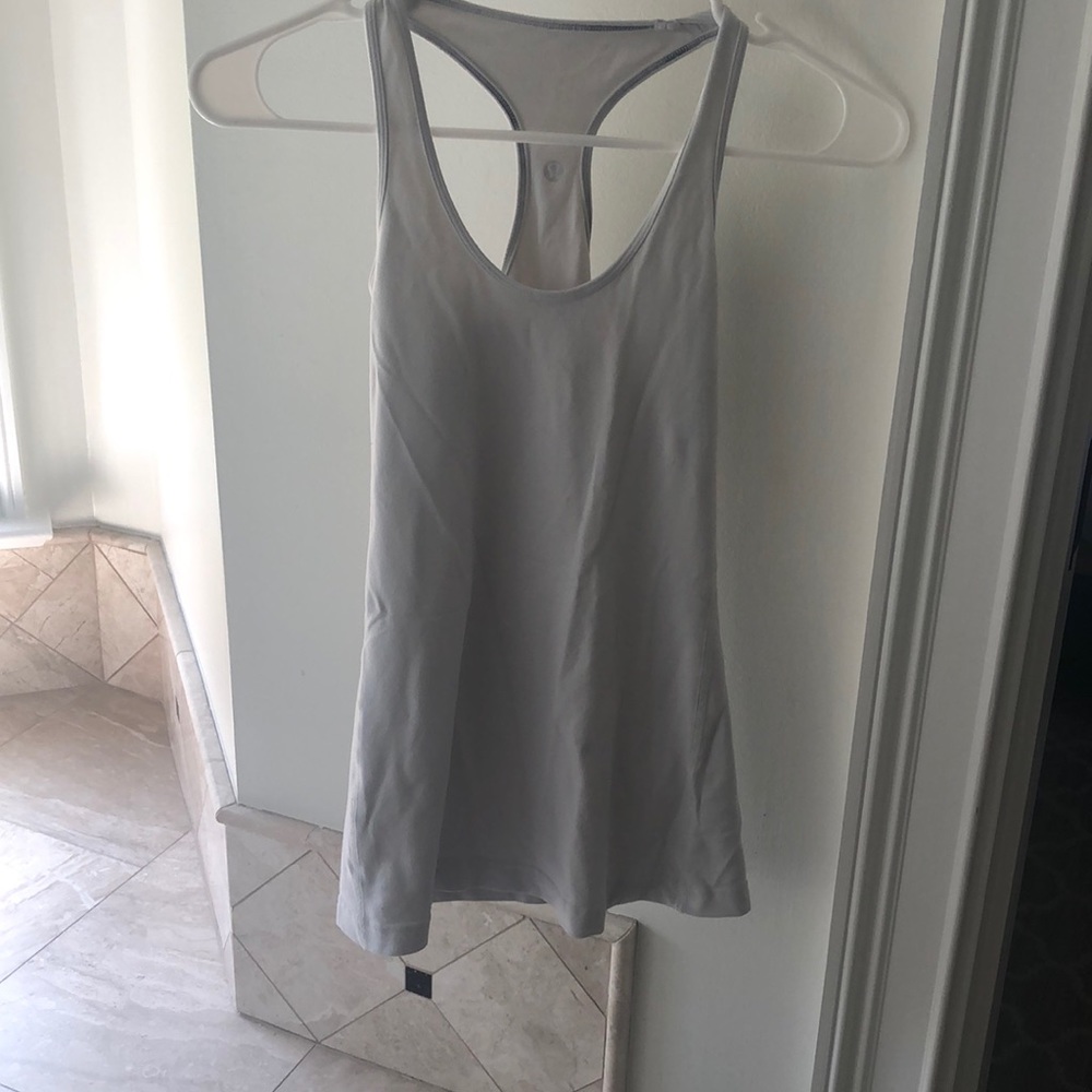 White Lulu racerback tank